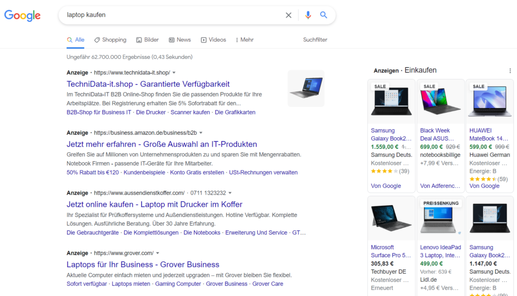 Google Ads in der Google Suche