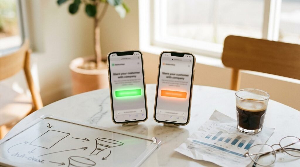 Conversion Rate Optimierung – A/B Testing mit zwei Smartphone-Varianten