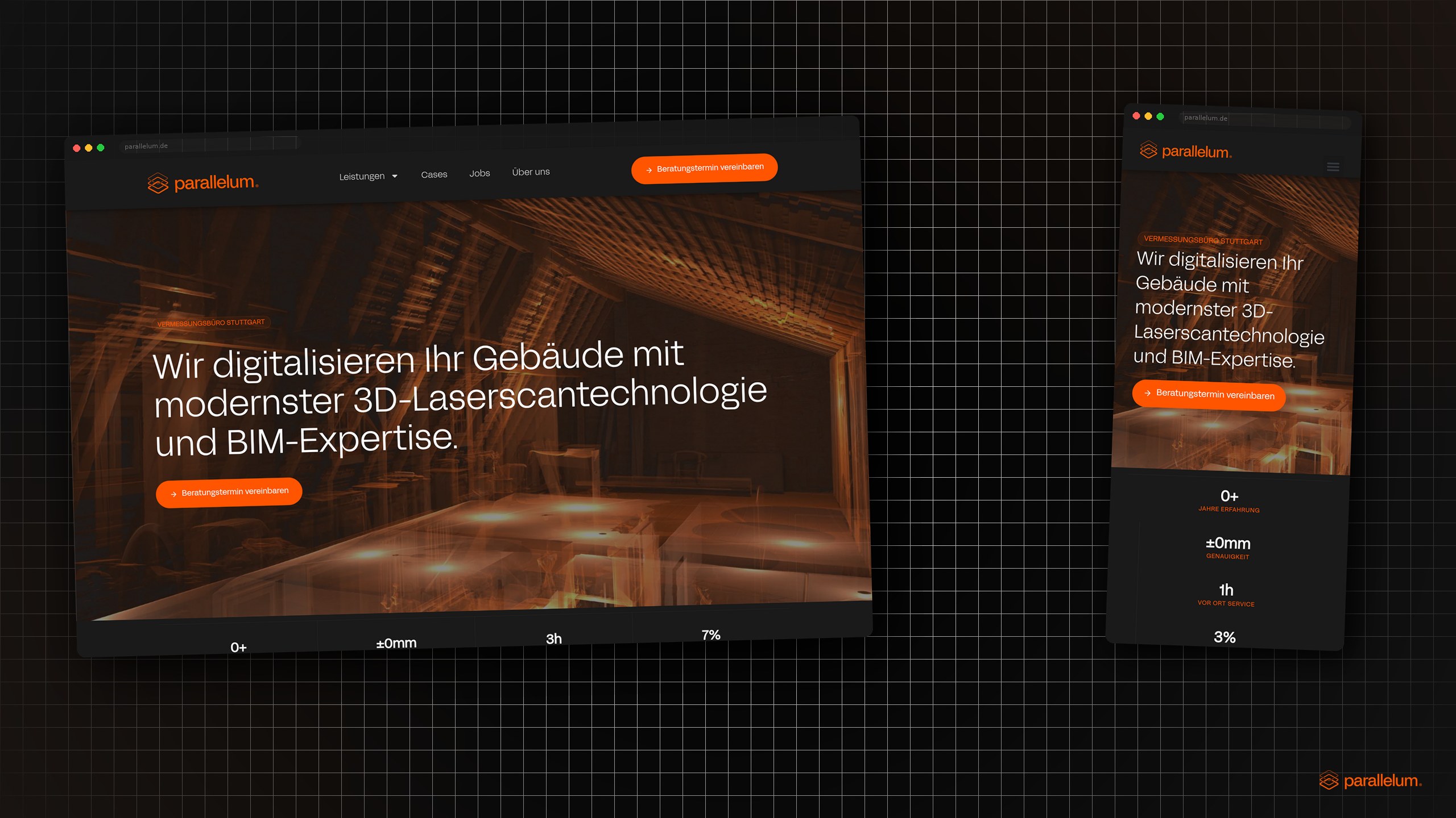 Parallelum Website – Desktop und Mobile responsive