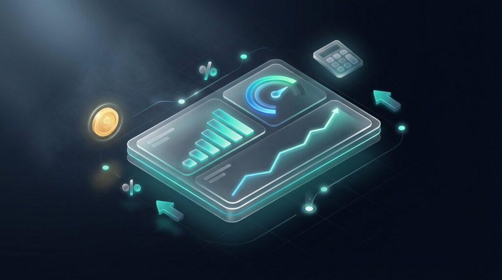 ROAS berechnen und optimieren – Performance Marketing Dashboard mit Kennzahlen und Wachstumskurve