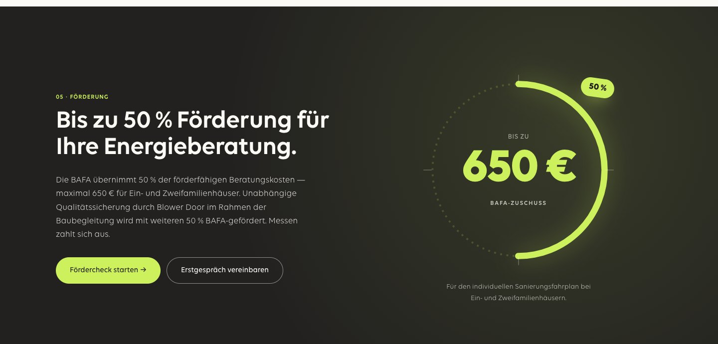Dunkle Förder-Sektion mit animiertem Zuschuss-Ring