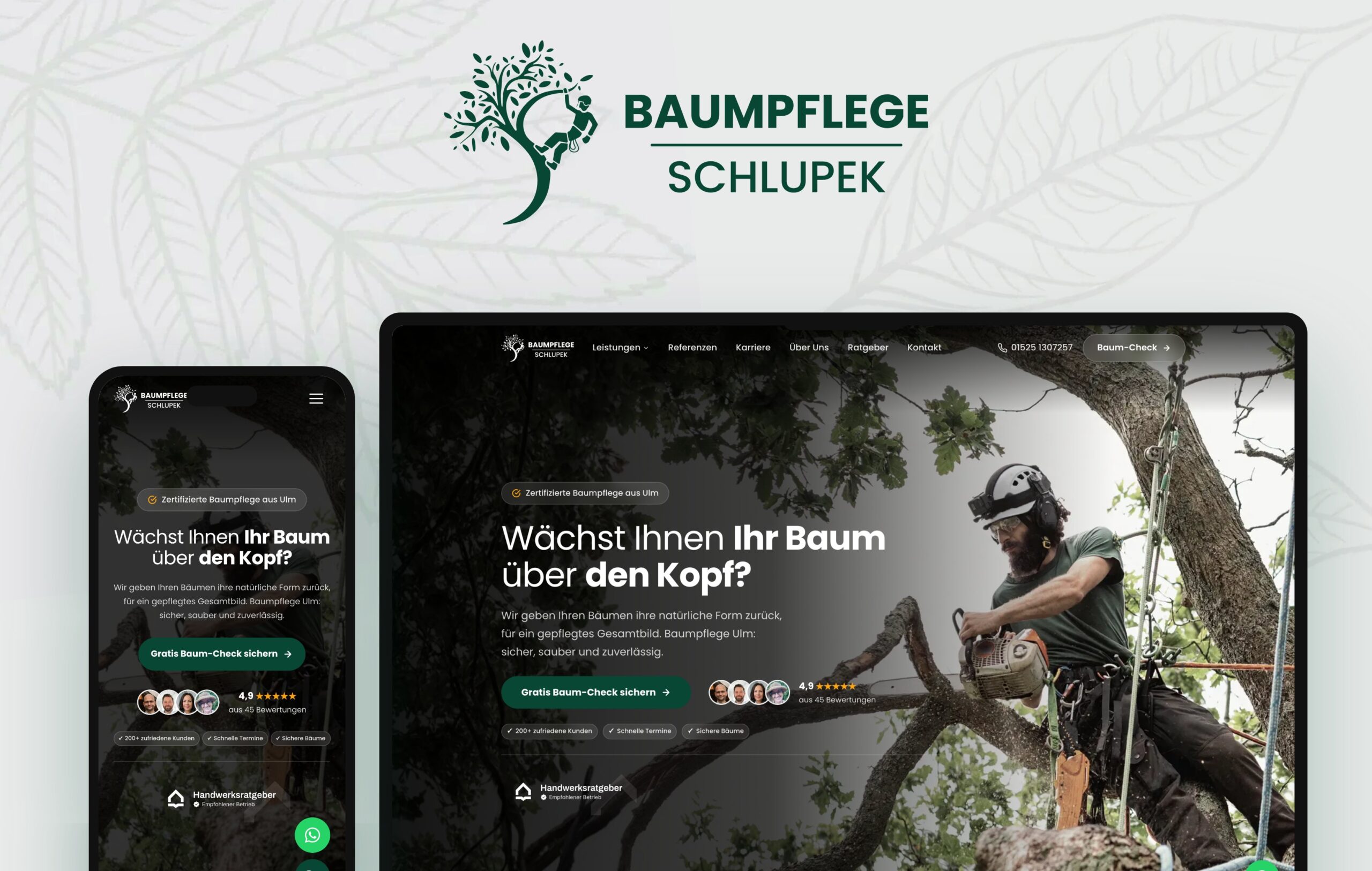 Baumpflege Schlupek Case Study - SEO & Google Ads für Handwerksbetrieb in Ulm