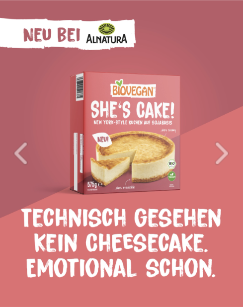 BioVegan Meta-Ad — „She's Cake“ Cheesecake