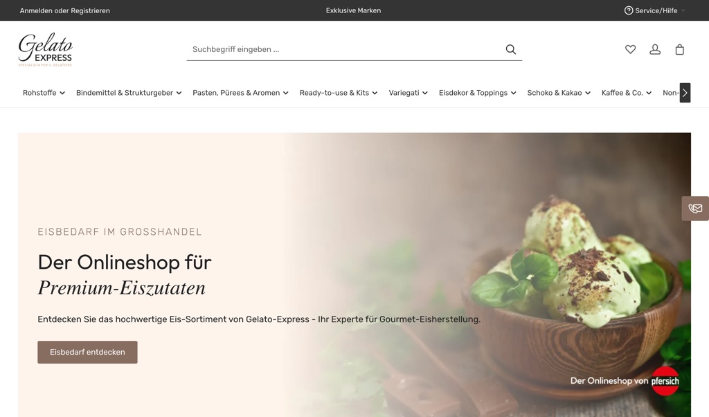 Gelato-Express – B2B Onlineshop für Eisbedarf
