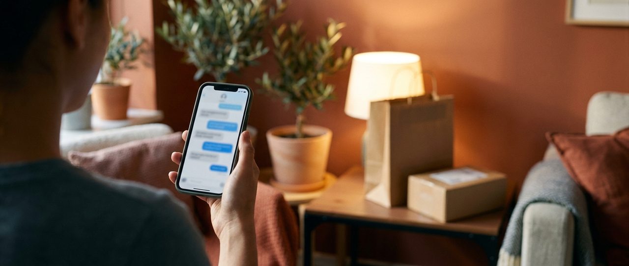 KI-Chat auf dem Smartphone beim Online-Shopping