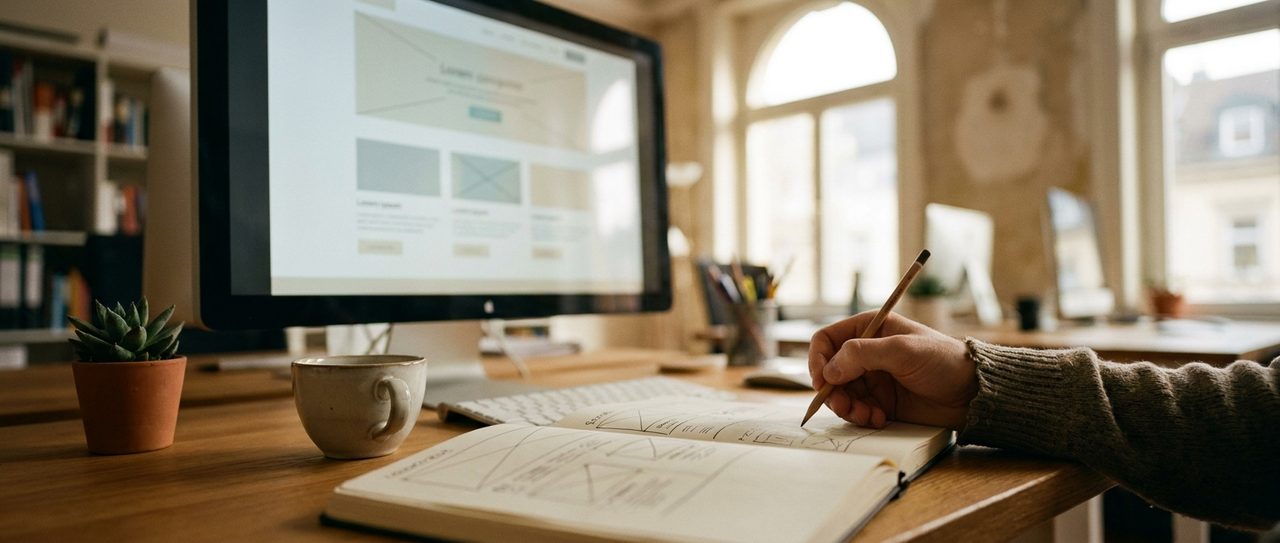 Webdesign für Hochschul-Landingpages am Arbeitsplatz