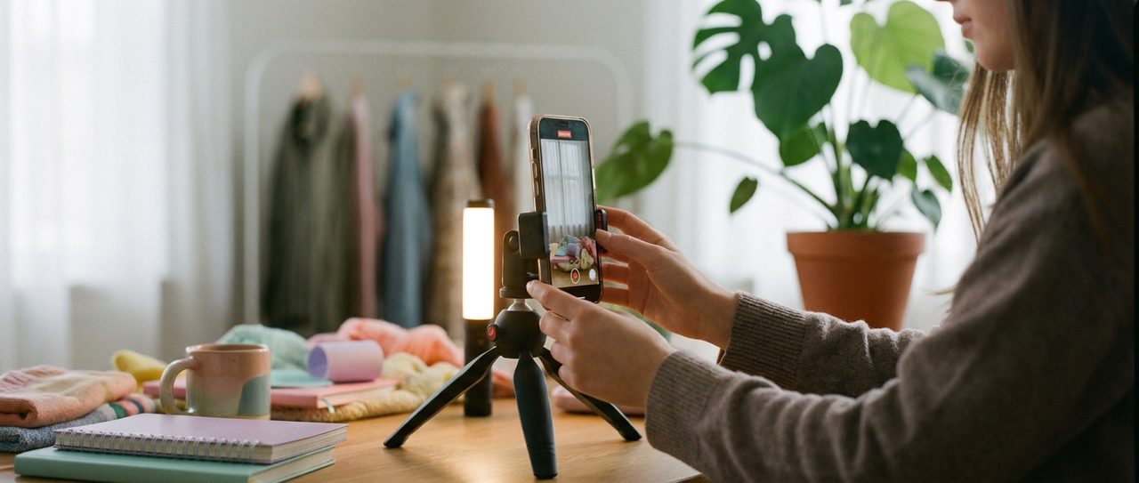 Content Creation für Social Ads mit Smartphone-Setup