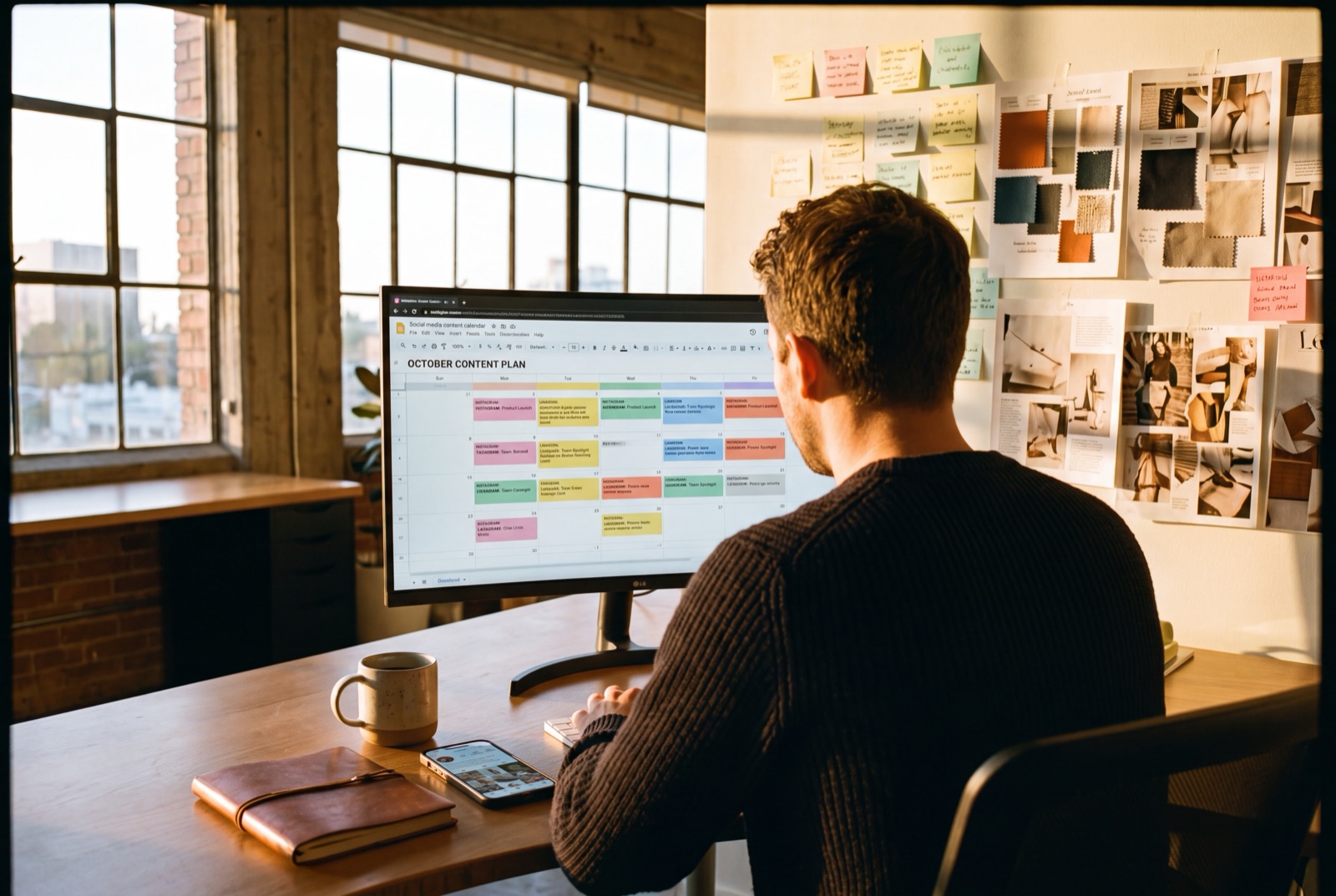 Social Media Management — Redaktionsplanung am Monitor