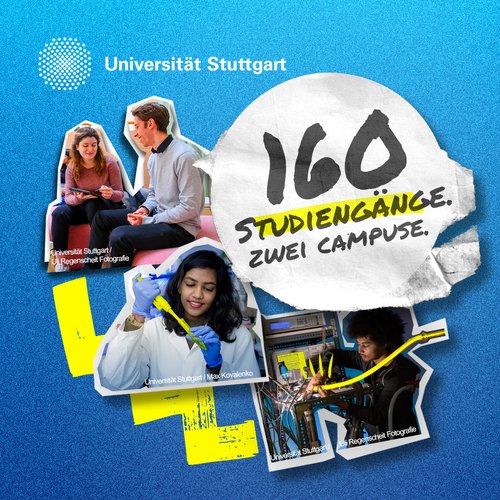 Meta-Carousel — „160 Studiengänge. Zwei Campuse.“ mit Studierenden-Collage