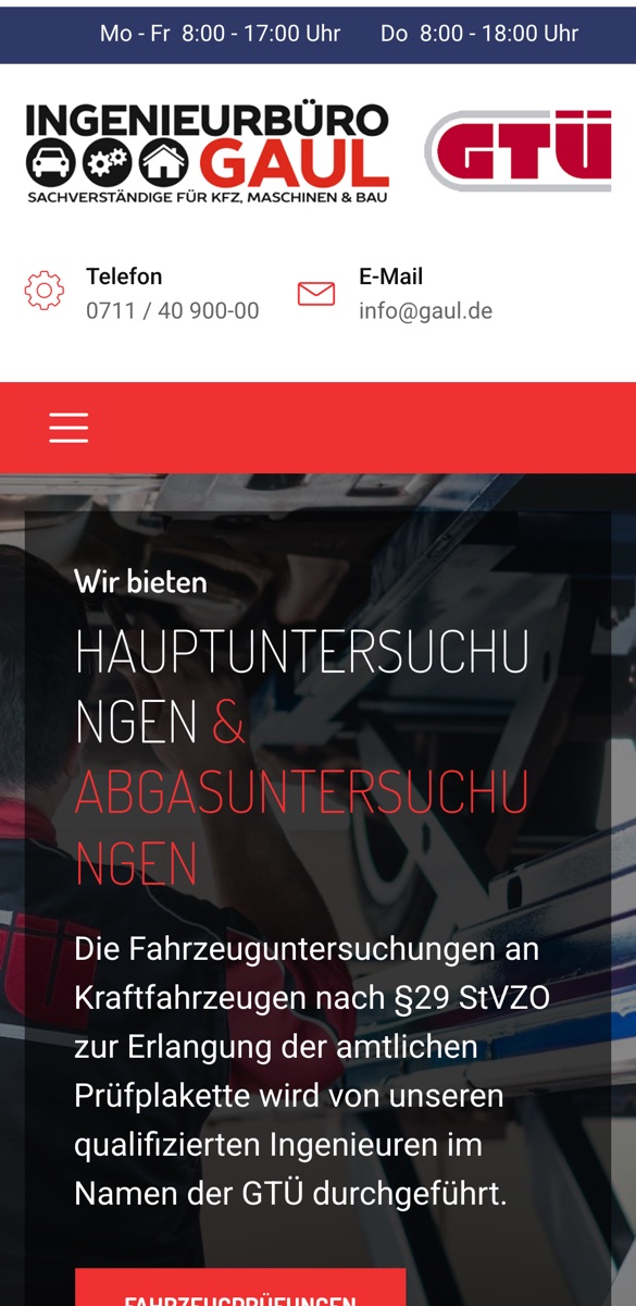 gaul.de mobile Ansicht