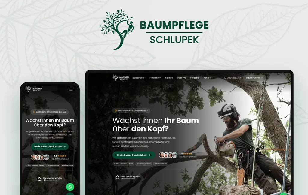 Baumpflege Schlupek Case Study - Platz 1 für Baumpflege Ulm