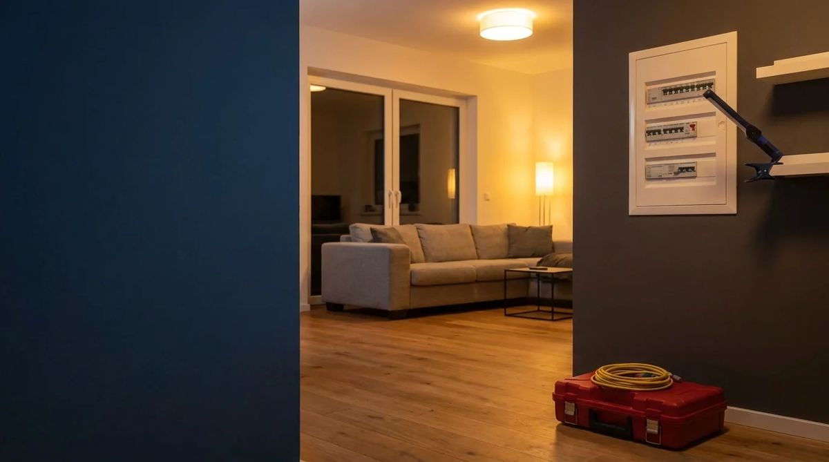 Notdienst-Seite: Raum wieder erleuchtet als Endbild