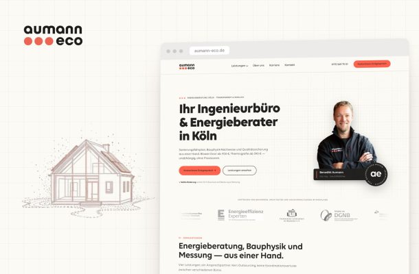 aumann eco — Webdesign Case Study: Website-Mockup, Marke und Illustration